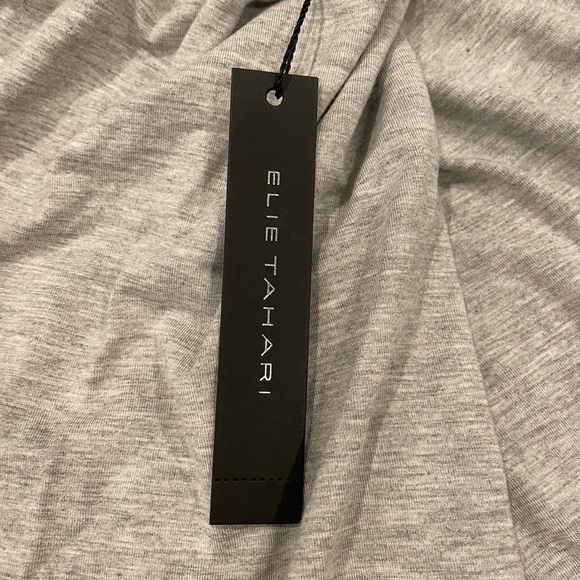 Tahari gray mock neck cotton blouse - Picture 4 of 6